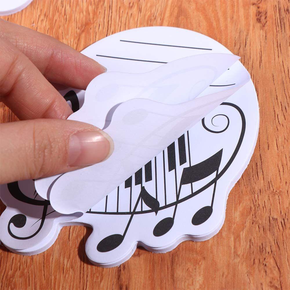 10Pcs/Set Self-adhesive Music Note Sticky Notes Smooth Writing 30 Sheets/Book Writing Memo Pad Creativity Various Music Shapes