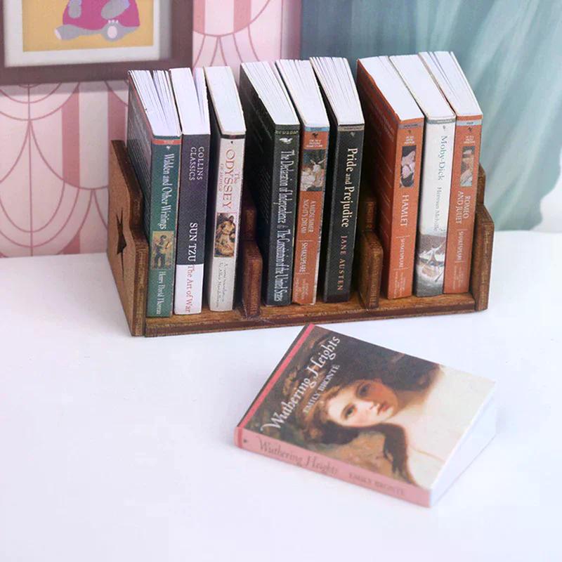 1/12 Кукольный домик Миниатюрные книги Кабинет Декор Детские игрушки Имитация книжного декора 10 шт.