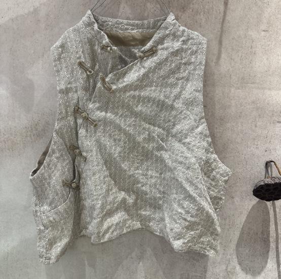 Johnature Women Vintage Vests Tops Autumn Solid Color Button Chinese Style High Quality Female Tops