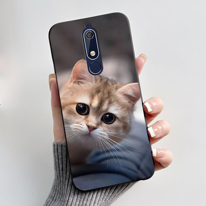 Милый Чехол Для Nokia 5.1/Nokia 5.1 Plus/Nokia X5/Nokia 5 Funda Чехол с Рисунком Защитная Крышка Мягкий Силикон Мультяшный Черный Корпус