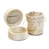 New Round Zipper Luxury Velvet Jewelry Box with Drawstring Pouch Portable Ring Earrings Necklace Jewelry Storage Box Custom Logo