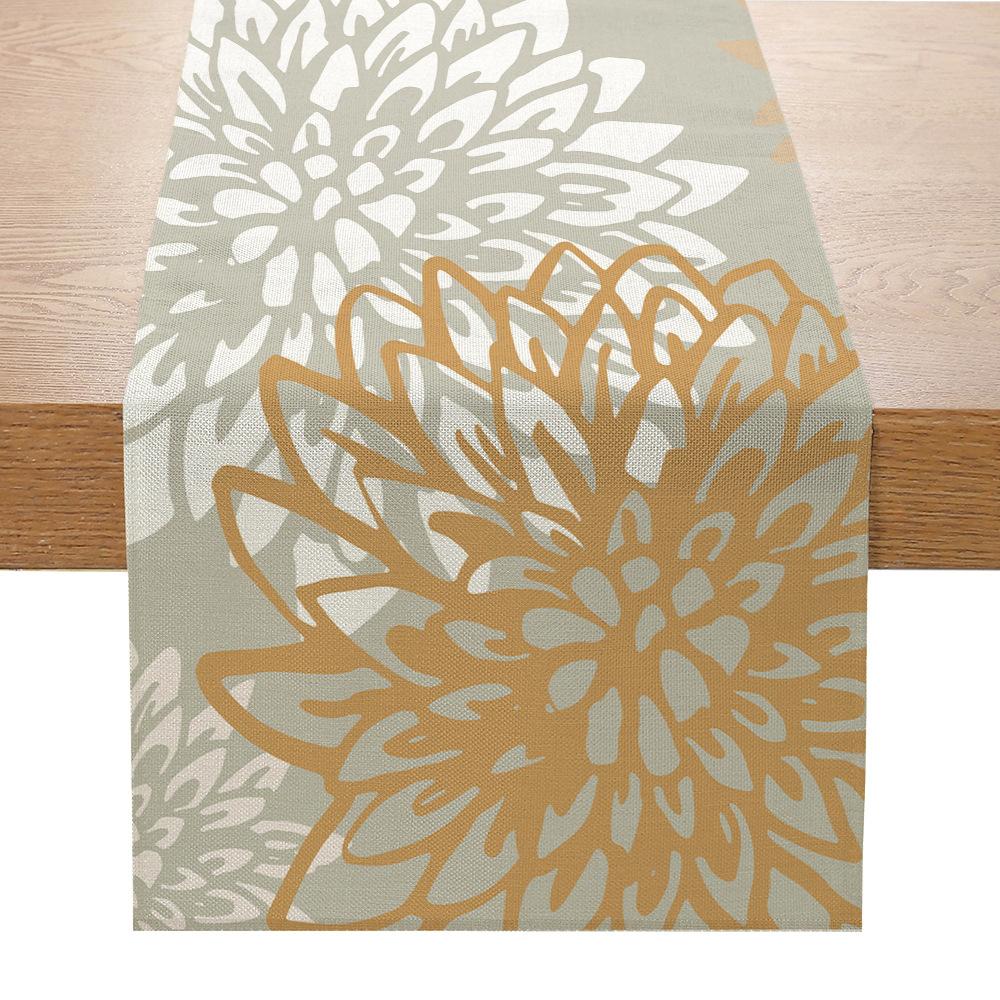 Льняной столовый флаг, напечатанный на ткани для украшения стола, скатерть для гостиной, журнального столика, крыльца