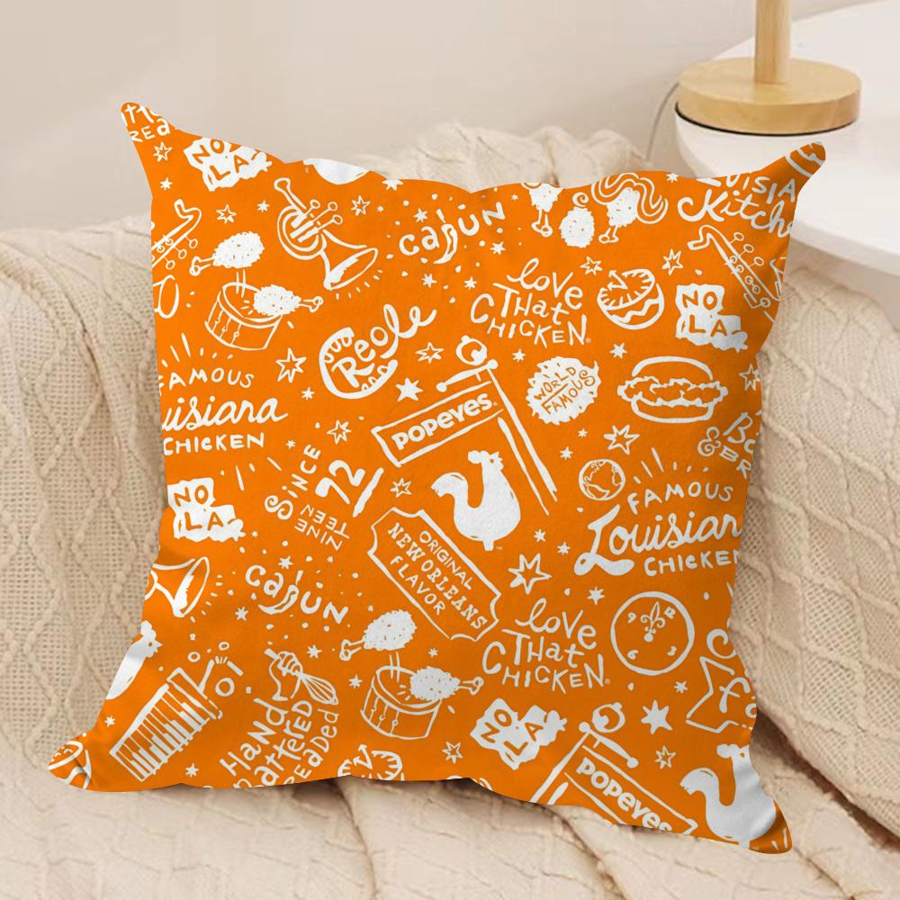 Fried Chicken PPopeyeS Cushion Cover Pillowcase Ultra Soft Skin Friendly Fabric Cloud Like Comfort Concealed Zipper