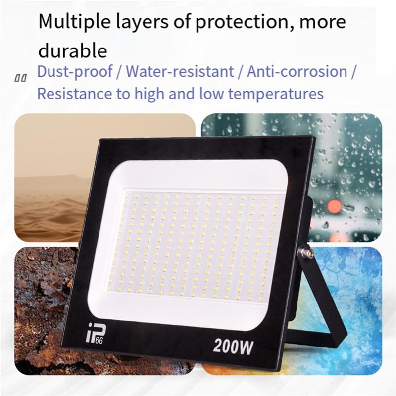 Светодиодный прожектор A74E-200W 220В 6500K IP66 Наружное и внутреннее освещение Прожектор для стены Гаража Спортзала Улицы