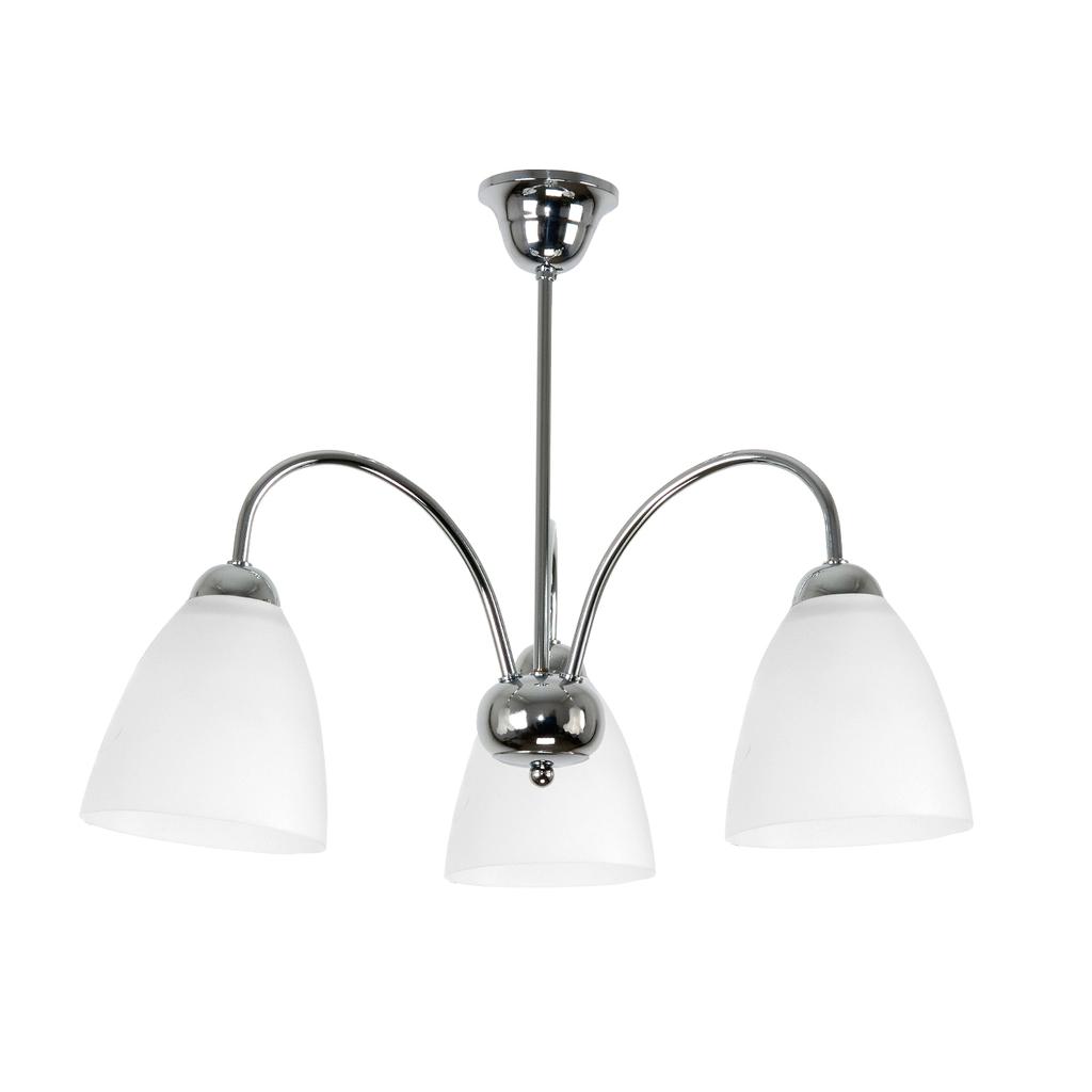 Chrome Ceiling Lamp with White Shade Ben 7-252