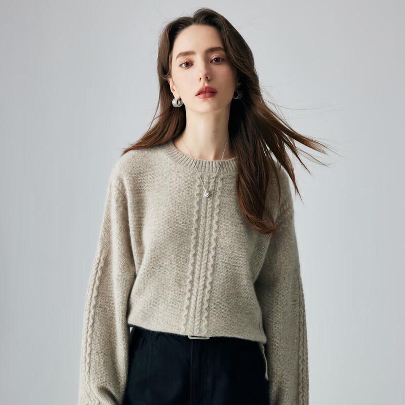 ПАЛУОПО Женский кашемировый свитер крупной вязки «косичка»