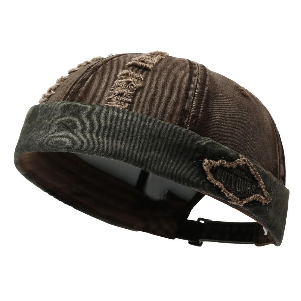 Broken Hole Melon Skin Hat Streetwear Skullcap Casual Hip Hop Cap Outdoor