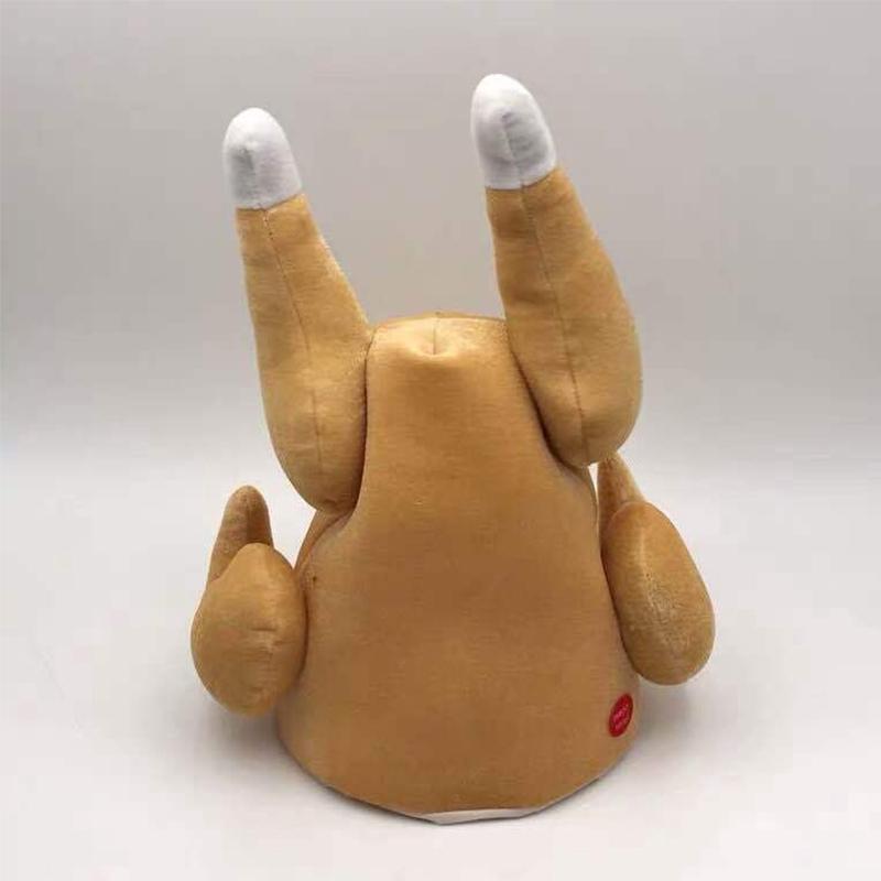 Плюшевая шапка в виде турецкой акулы с подвижными ушками, шапка с заячьими ушками, забавная милая вечерние музыкальная шапка для карнавала, Дня благодарения