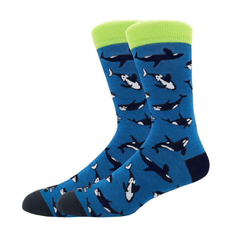 Мужская мода осень-зима носки для скейтборда Happy Creative пингвин дельфин акула коала носки новинка команда смешные мужские носки