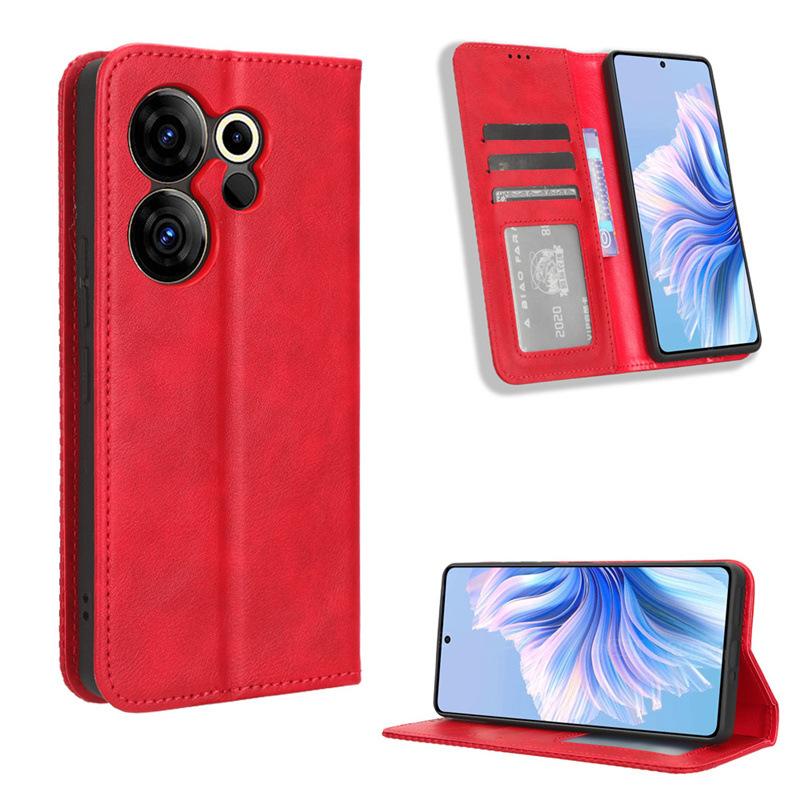 Флип-чехол для Tecno Camon 20 Premier 5G кожаный чехол [Flip Vintage Leather] кошелек противоударный прочный ретро-чехол для телефона
