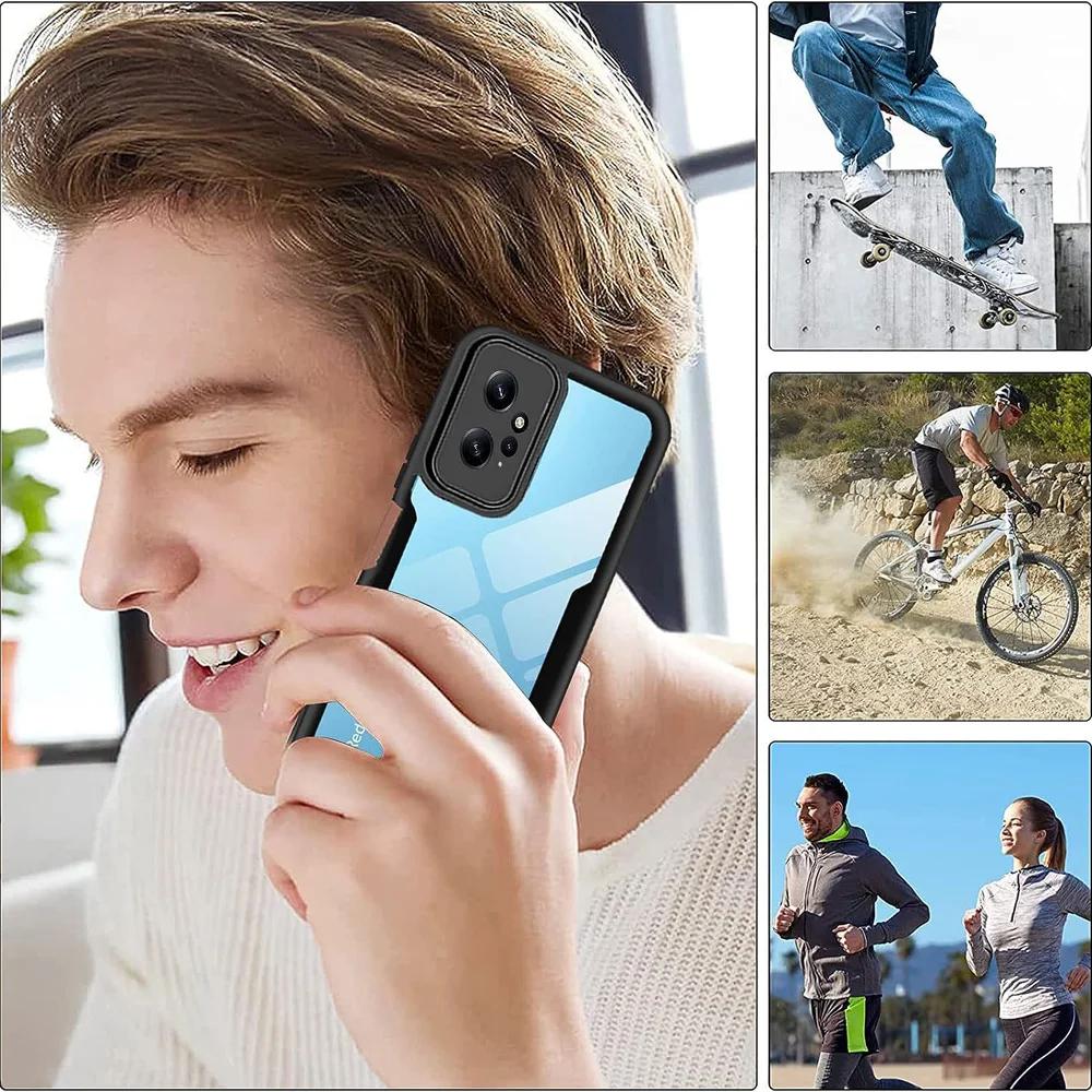 Противоударный чехол с полной защитой для Xiaomi 13T Redmi 13C 12C 10C Note 12S 4G 12 Pro Plus 11 11S 10 10S 10A 9 9C NFC A1 Poco F5 X5 Pro 5G двойная крышка