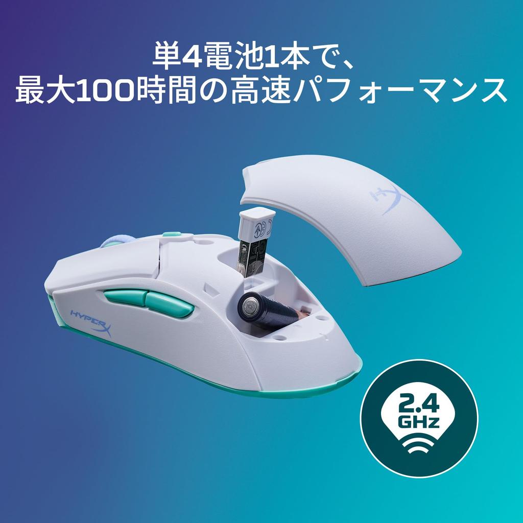 HyperX Pulsefire Haste 2 Core Wireless Gaming Mouse for Lightweight Battery Dual Wireless HyperX 8R2E6AA PC, 71g, 100-Hour Life, (2.4GHz / Bluetooth),