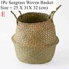 Seaweed Wicker Basket for Dirty Cloth, Laundry Storage Bakset, Hand Woven, FLower Plant Pot, Home Garden Cesta Mimbre