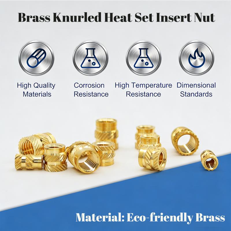 900/550Pcs M2 M3 M4 M5 M6 Threaded Inserts for 3D Printing Component Metric Brass Knurled Nuts Insert by Heat into Plastic Parts