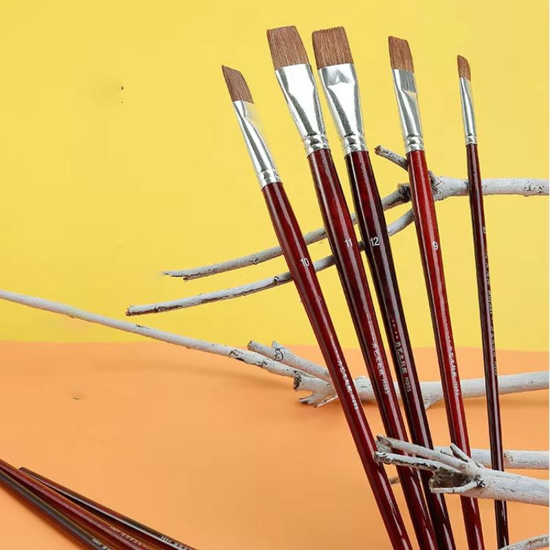 JOWOART 6 шт. набор кистей для рисования маслом, уровень головки, кисть для рисования кистью из шерсти ласки, акриловые принадлежности для рисования, специальные принадлежности для рисования