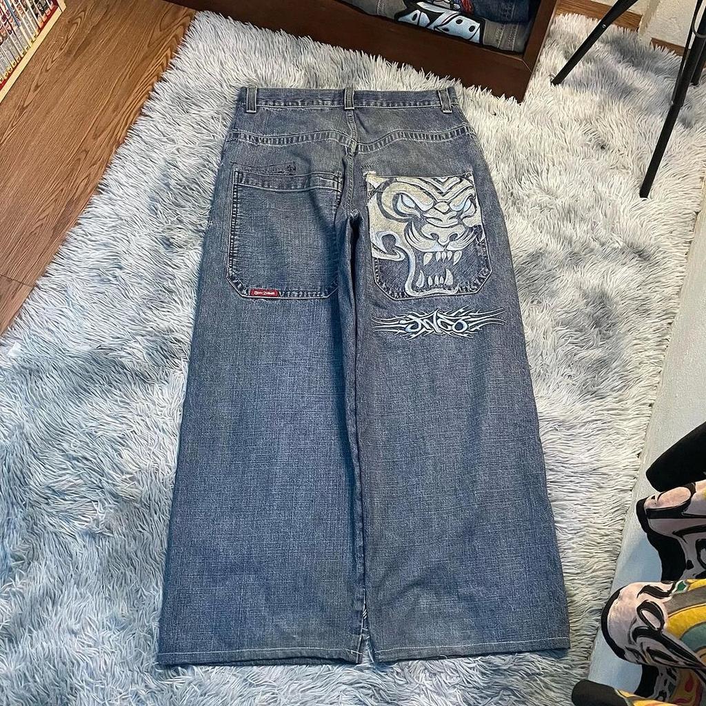 Интернет-магазин JNCO Джинсы с принтом свободного кроя Мужские Харадзюку Хип-Хоп 2K Повседневные Широкие Джинсы Оптом