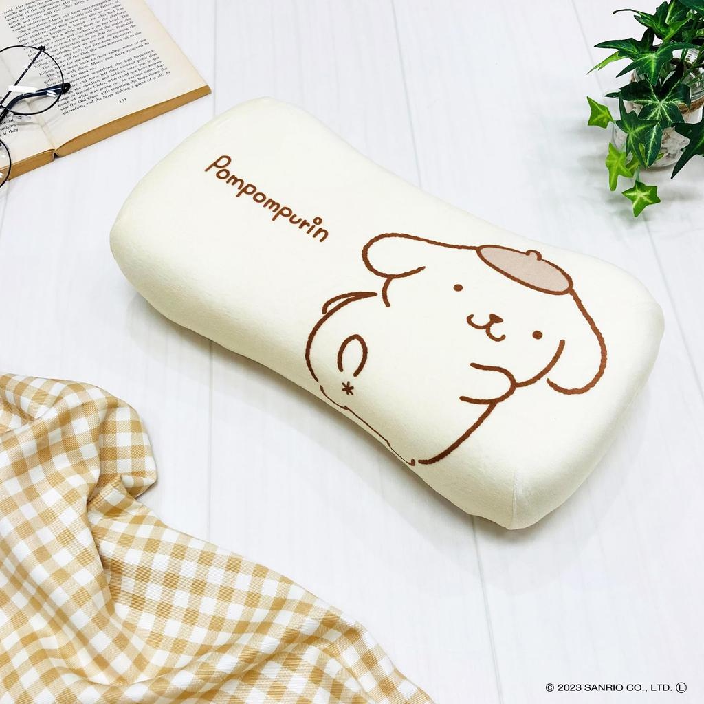 MORIPiLO Morishita подушка из пены с эффектом памяти Sanrio Pompompurin 15x31 см, подушка для поддержки талии и спины, мягкая игрушка, пастельно-желтая 4621198