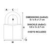 Master Lock Brass Padlock with Thick Body, Key, 50x81x17 mm