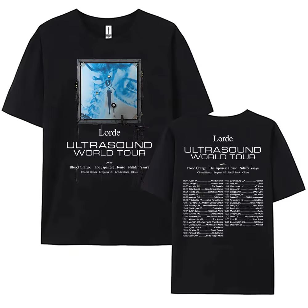 Lorde Ultrasound World Tour 2025 T-shirt Summer Short Sleeve Cotton Tshirts Casual Fashion O-neck Female T Shirt Graphic Clothes