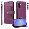Кожаный чехол-книжка для Samsung Galaxy A56 5G A36 A26 A16 A55 A35 A15 A54 A34 A14 A13 A53 A33 Кошелек Чехол для карт Coque Etui