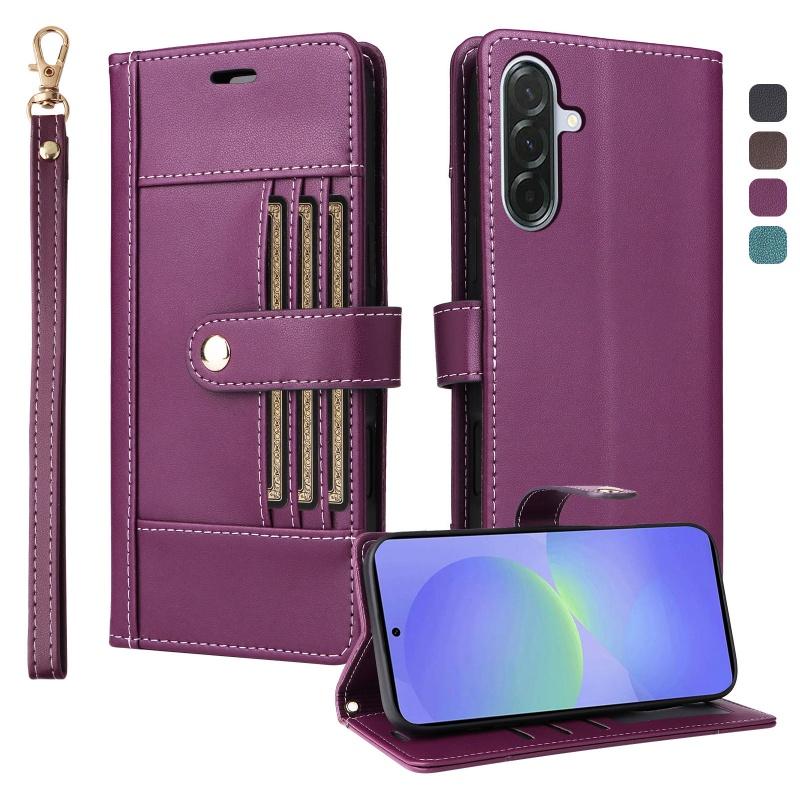Кожаный чехол-книжка для Samsung Galaxy A56 5G A36 A26 A16 A55 A35 A15 A54 A34 A14 A13 A53 A33 Кошелек Чехол для карт Coque Etui