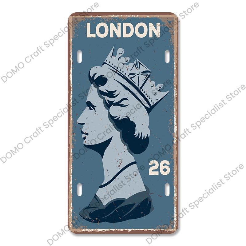 National Landmark Poster Car License Plate Retro France New York Australia Metal Tin Signs Wall Decor Garage Car Club