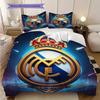 Комплект постельного белья с узором ФК Реал Мадрид Одеяло Покрывало Наволочка Домашний Декор Подарок на День Рождения (1 пододеяльник + 2 наволочки, без наполнителя)