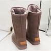 Зимние женские бархатные длинные зимние сапоги, теплая замшевая женская обувь на молнии, плюшевые, пушистые, непромокающие женские сапоги до середины икры