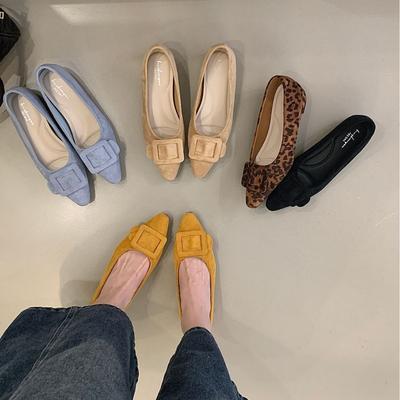 2025 осень и зима новая модель острый носок мелкий вырез внутренняя платформа набор для ног универсальные офисные леопардовый принт женские туфли-лодочки Doudou