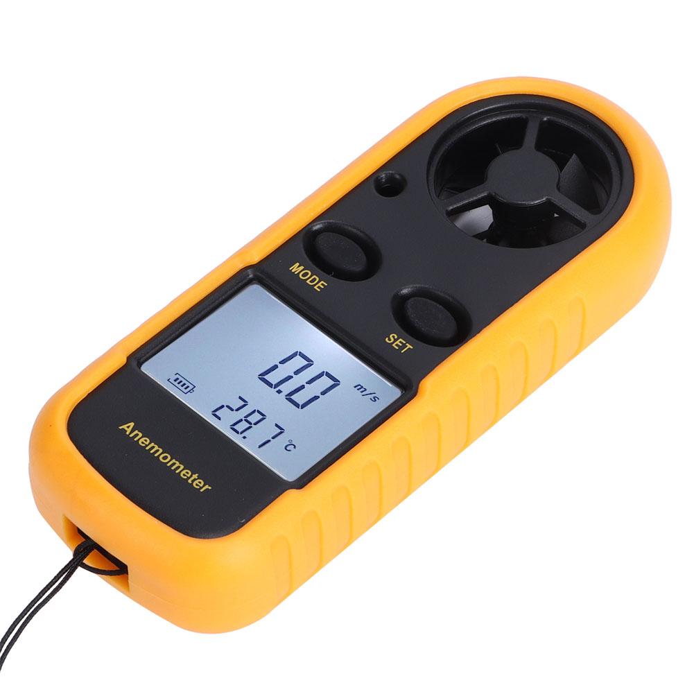 Mini Handheld Electronic Digital Anemometer LCD Wind Speed Temperature Meter Tester