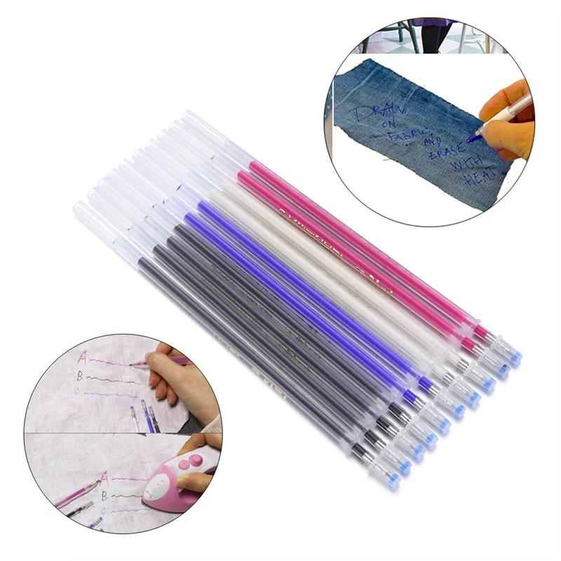 10Pcs/Set Heat Erasable Refill Pen High Temperature Disappearing Fabric Marker Pens Line Marking DIY Craft Sewing Accessories