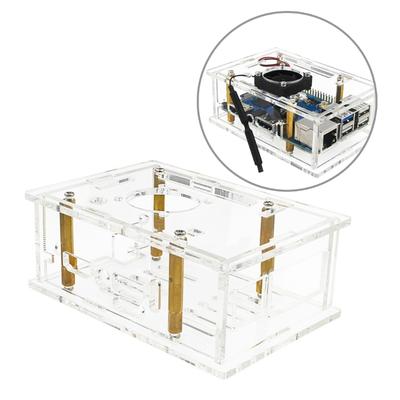 Акриловый защитный чехол для Orange Pi 5 Pro Прозрачный чехол Опциональный охлаждающий вентилятор