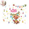 2 Sheets/Set Christmas Elk Wall Sticker Waterproof PVC Self-adhesive Home Office Living Room Holiday Cartoon Reindeer Decoration Decal