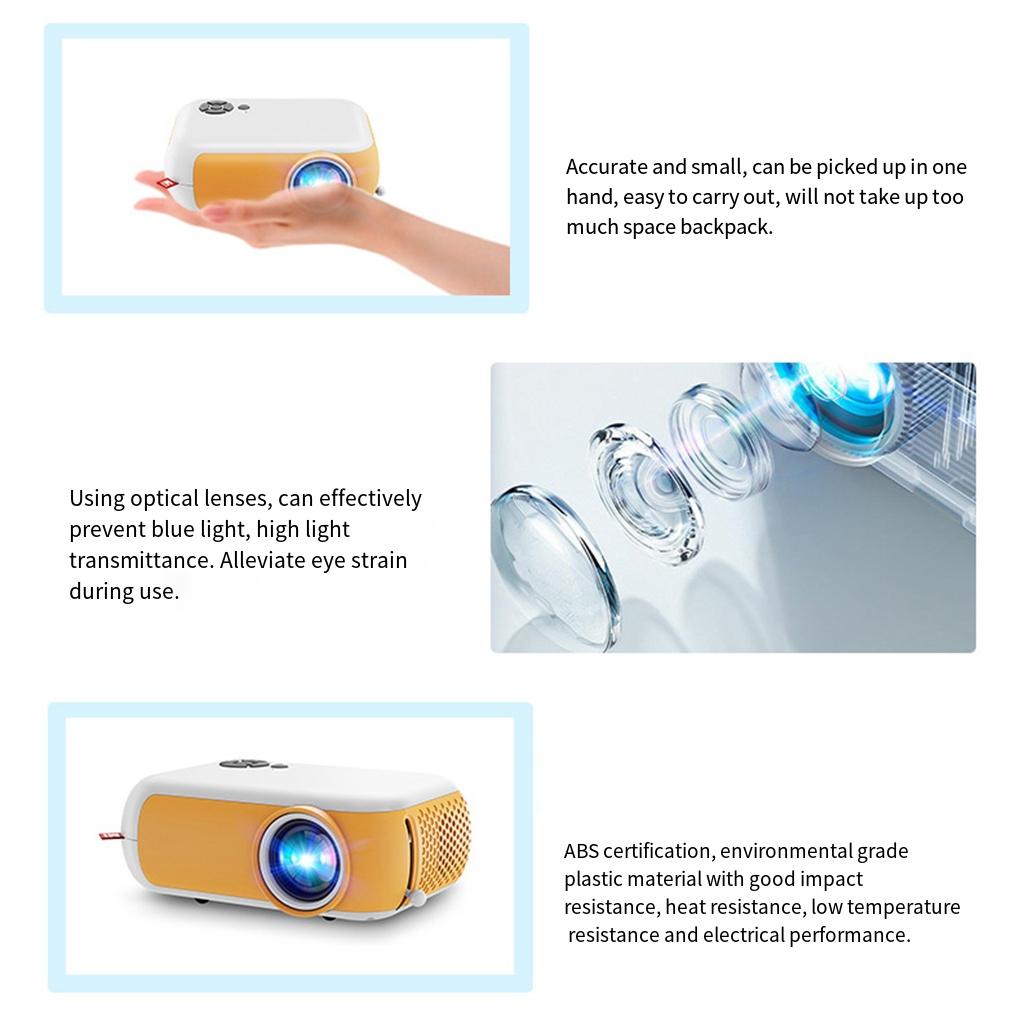 Портативный мини-проектор для домашнего кинотеатра, светодиодный видеопроектор, детский подарочный проектор, совместимый с HD Smart TV Box, поддержка фильмов 1080P
