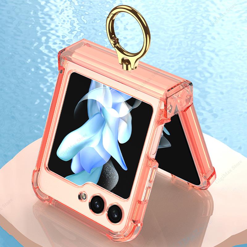 Wireless Charging Case For Samsung Galaxy Z Flip 5 Flip5 Clear Soft Cover For Samsung ZFlip5 Z Flip5 Funda Case Protective Coque