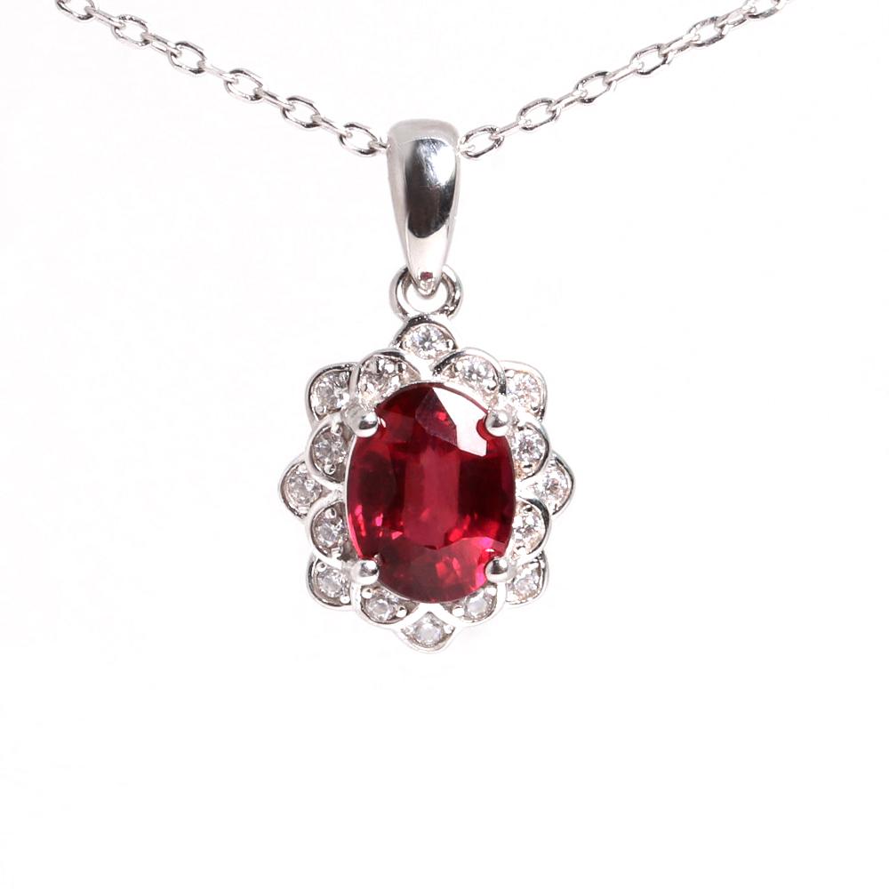 Natural Filled Ruby Jewelry Set July Birthstone 925 Silver Ring Earrings Necklace for Women Wedding Banquet Gifts Rare Precious