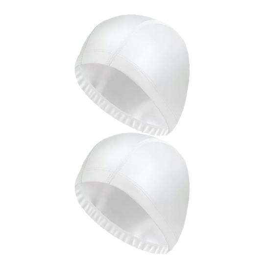 2Pcs Adults Swim Cap Water Resistant Elastic Breathable Long Short Hair Swimming Hat Solid Color Men Women Swimming Pool Cap