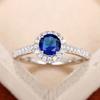 Simple and Classic Wedding Eternity Rings for Women White/Blue/Red Cubic Zirconia Temperament Female Rings Trend Jewelry
