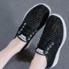 Mesh Shoes Women Breathable Comfortable Summer Hollow Mesh Cloth Shoes Sports Casual All-match Flat Bottom Single Shoes