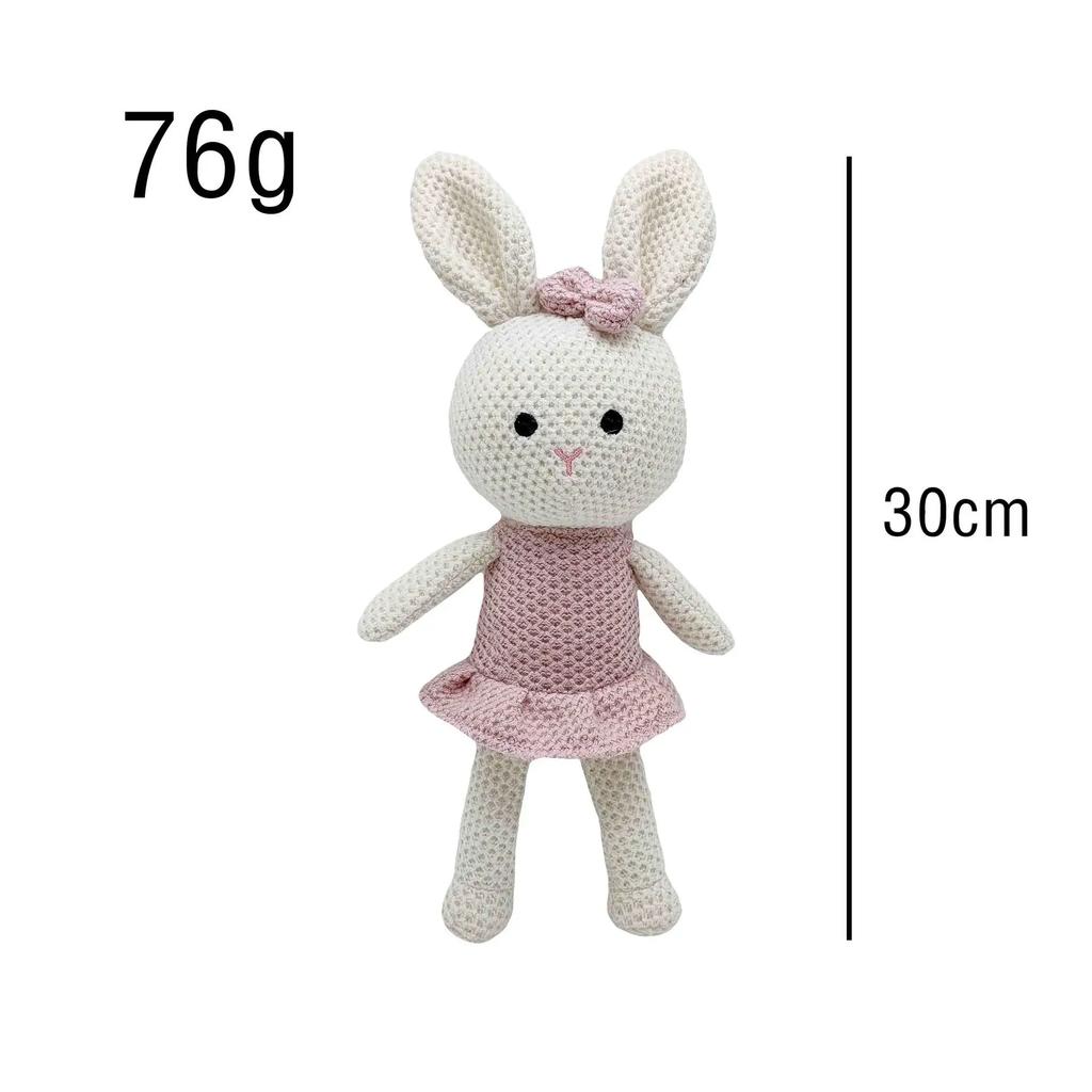 Crochet Animals Plush Stuffed Bunny Monkey Dolls Cotton Knitted Plushies Rabbit Cuddle Toys Kids Early Educational Peluche Toy