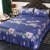 3 Pcs Classic Bed Skirt Princess Style Cotton Sheet Set Plain Bedspread for Bed Queen King Size Bed Cover with Pillowcases