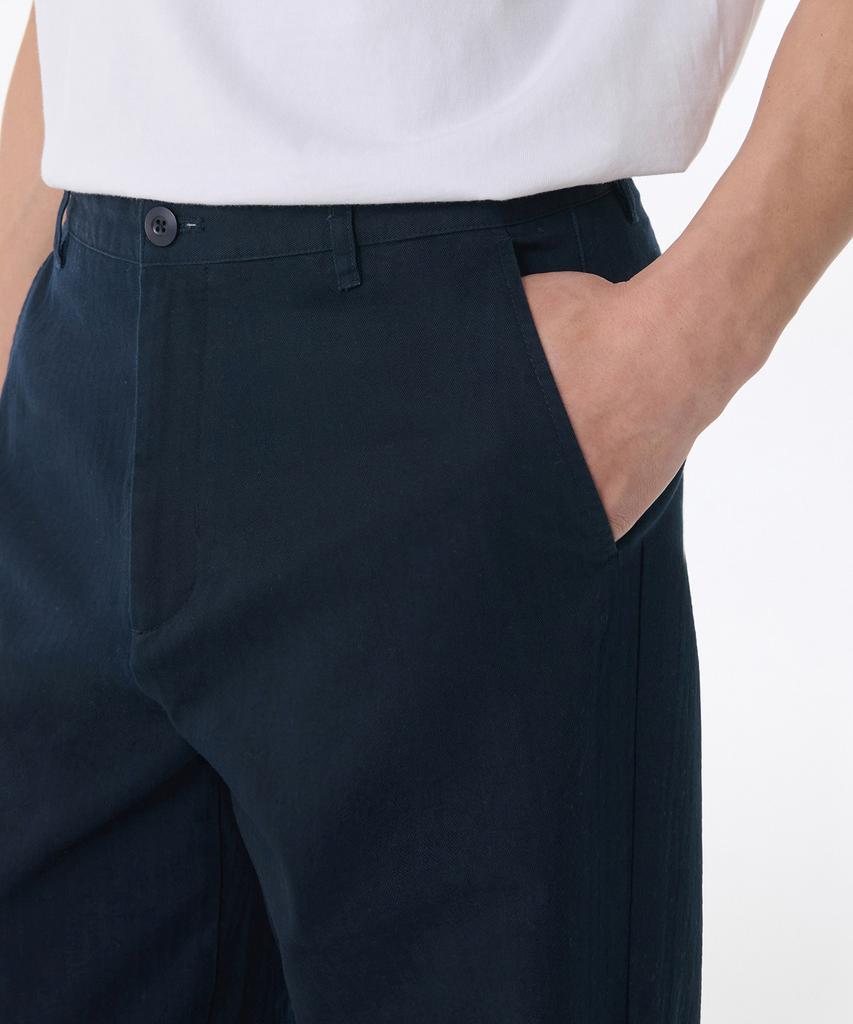MUSINSA STANDARD Cotton Herringbone Tapered Pants [Navy]