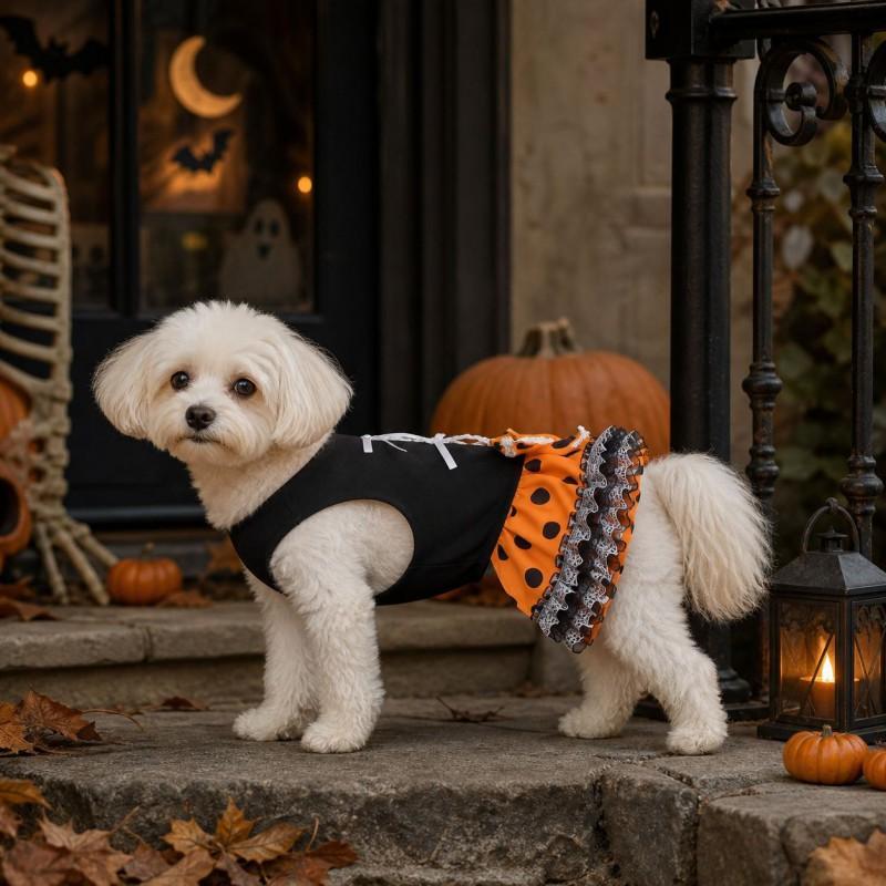Halloween Pet Party Tulle Princess Dress Small Medium Dogs Bichon Teddy Maltese Winter Fall