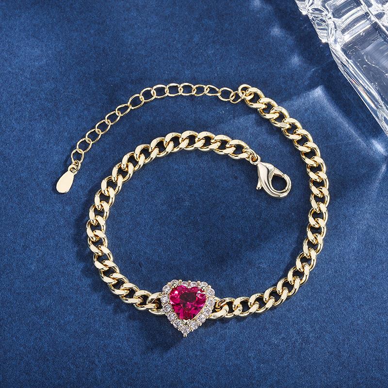 Sace Gems Классический браслет из медного сплава в форме сердца 8*8 мм с цирконом — стильный и изысканный свадебный подарок для подруг