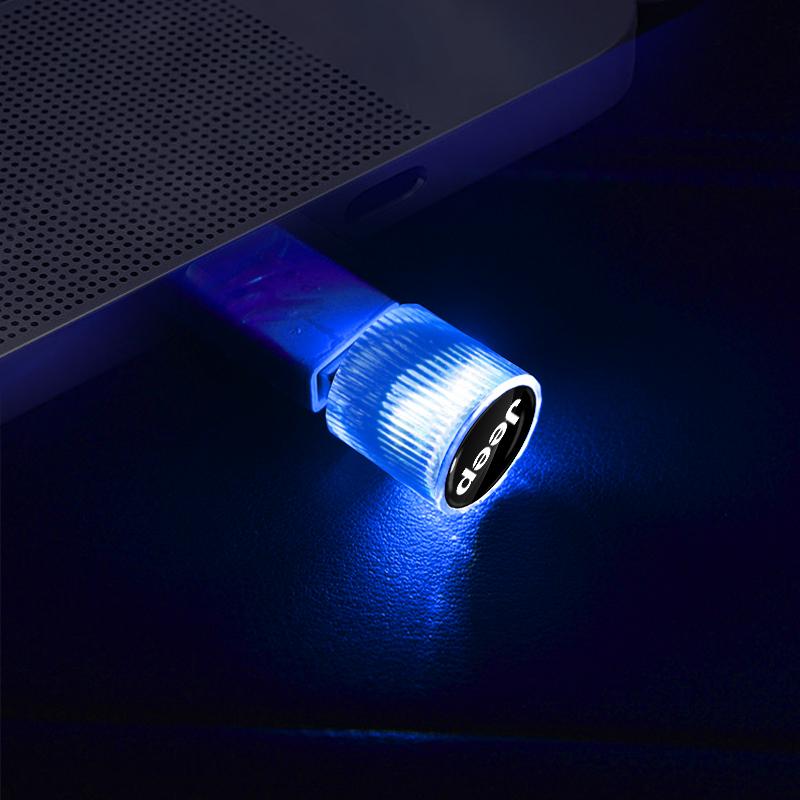 1 шт. USB Автомобильный светодиодный свет Автомобильный свет атмосферы салона Стайлинг эмблемы автомобиля Для Jeep Renegade Wrangler JK JL Grand Cherokee Compass Patriot