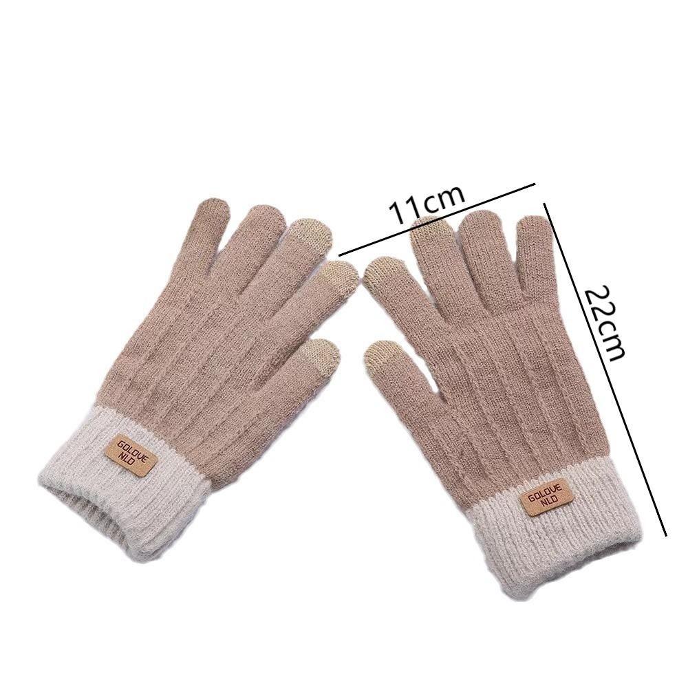 Anti slip Winter Gloves Touchscreen Women Gloves Vintage Warm Mittens  Outdoor Riding