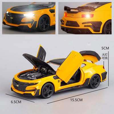 1:32 Chevrolet Camaro литые модели автомобилей из сплава, металлические игрушечные транспортные средства, высокая имитация звука и света, коллекция для детей, подарок