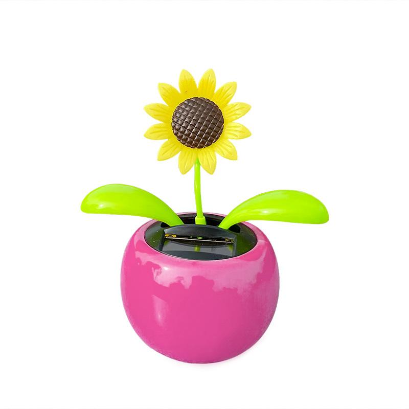 1 шт. Солнечный цветок, украшение для автомобиля, украшение салона автомобиля, автоматическое качание, украшение для автомобиля с качающейся головой, украшение в виде цветка яблони