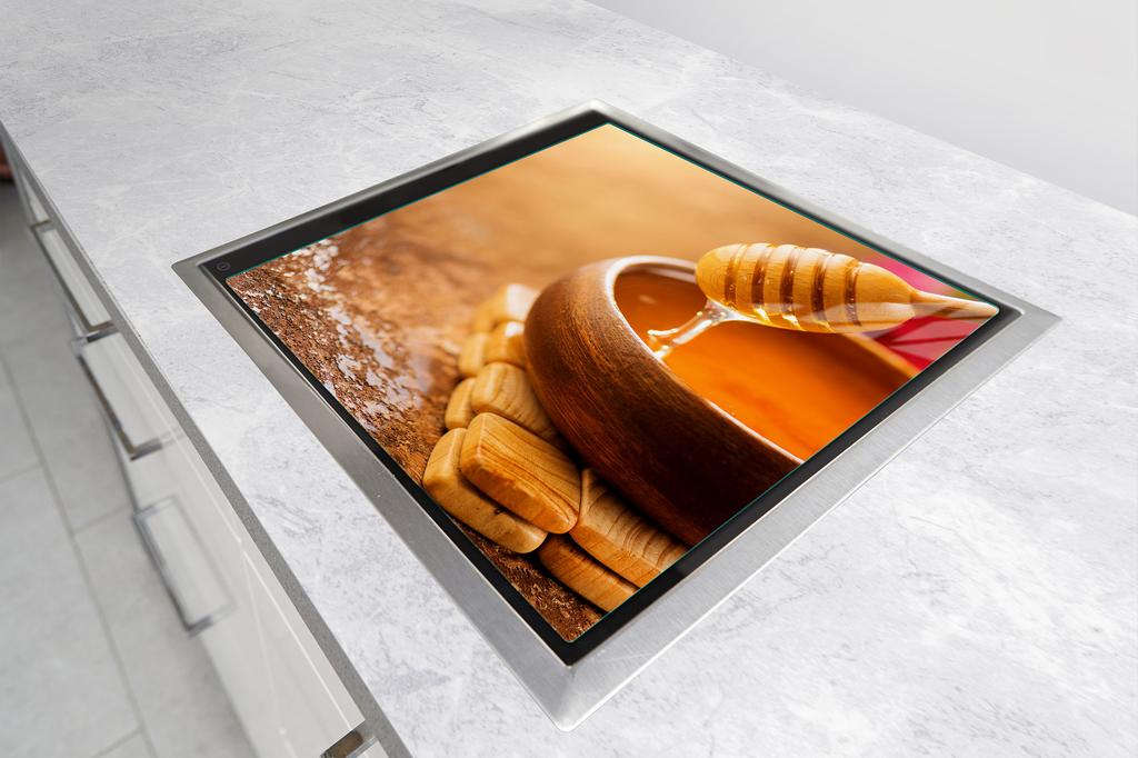 SZKLANA PŁYTA OCHRONNA NA KUCHENKĘ 50x52 MIÓD