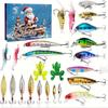 Hot Sale New Fishing Advent Calendar 2024,24 Days Fishing Lure Christmas Countdown Calendar Fishing Tackle Xmas Gift for Anglers